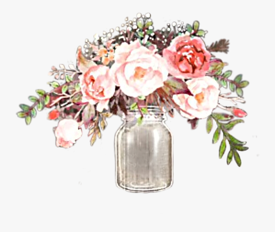 #watercolor #flowers #floral #bouquet #arrangement - Garden Roses, Transparent Clipart