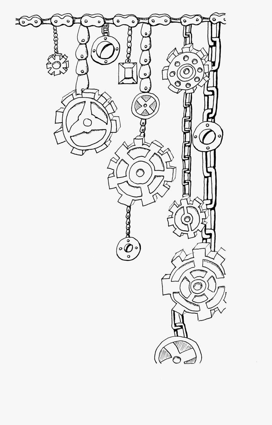 Steampunk Charming1 Clear - Steampunk Gears And Cogs Drawing, Transparent Clipart