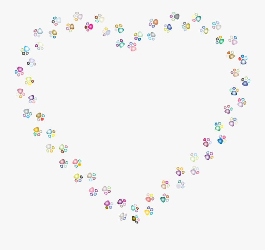 Transparent Paw Print Heart Clipart - Paw Print Background Heart, Transparent Clipart