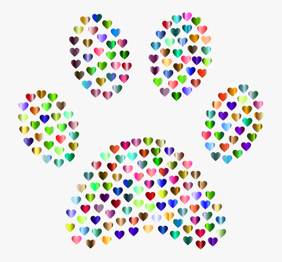 Transparent Paw Print Heart Clipart - Clip Art, Transparent Clipart