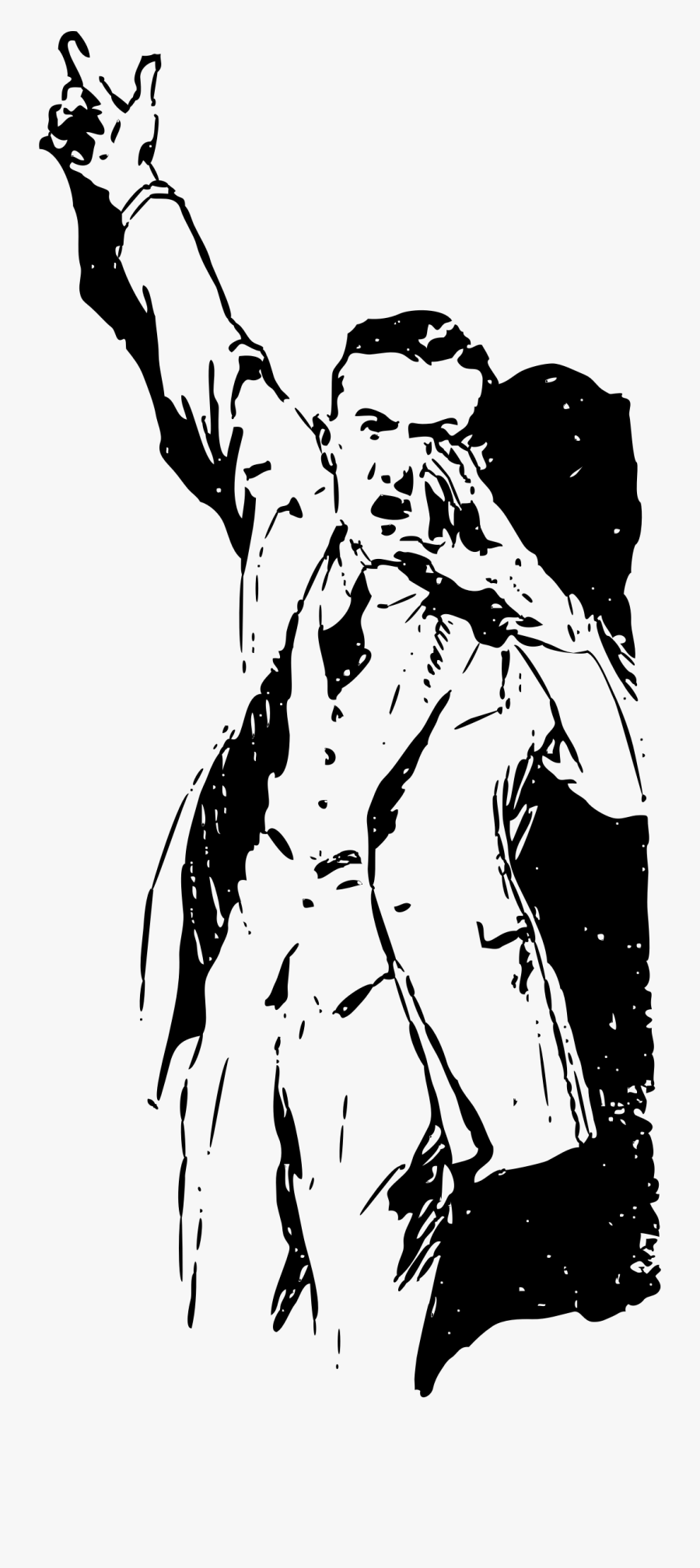 Man Shouting And Pointing Clip Arts - Shouting Man Drawing Png, Transparent Clipart