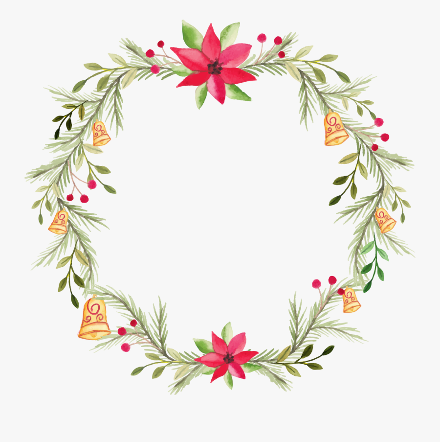 Clip Library Library Wreath Flower Painting Transprent - Christmas Wreath Watercolor Png, Transparent Clipart