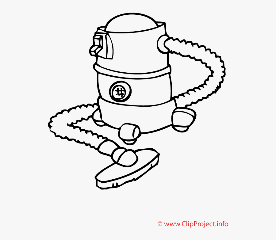 Coloring Page Vacuum Cleaner - Staubsauger Ausmalbild, Transparent Clipart