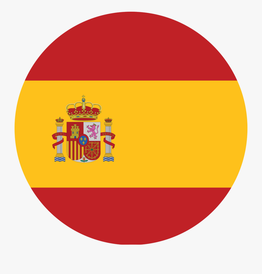 A Drawing Of A Cartoon Character - Spain Flag Vector Round, Transparent Clipart