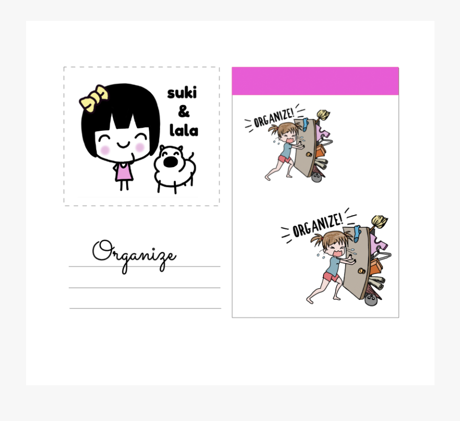 Organize Planner Stickers - Cartoon, Transparent Clipart