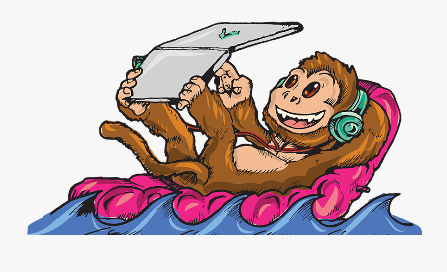 Monkeyfloat Vector Illustrator Cc Illustration Design - Cartoon, Transparent Clipart