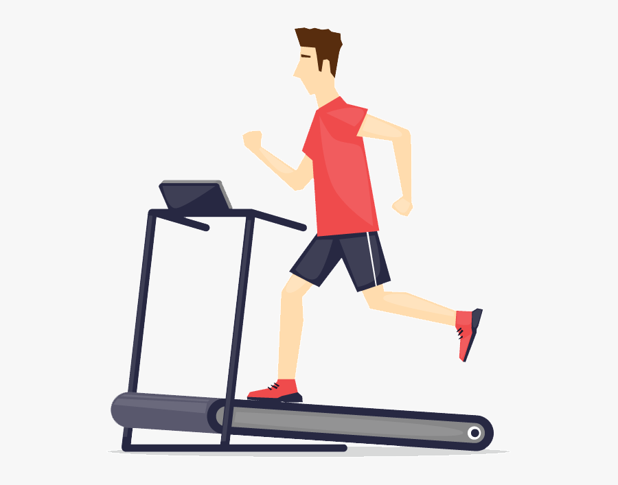 Cartoon Person Running On Treadmill, Transparent Clipart