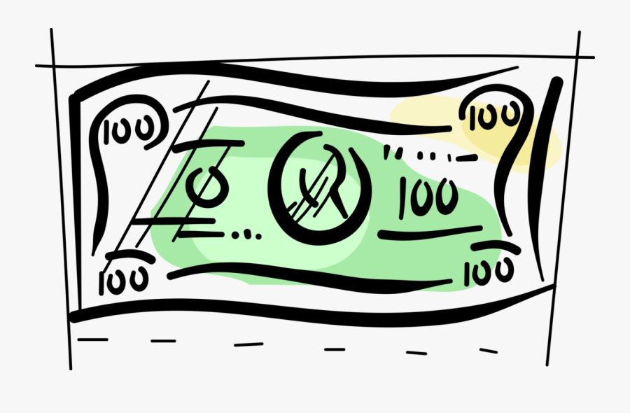 Vector Illustration Of Cash Dollar Bill Paper Money, Transparent Clipart