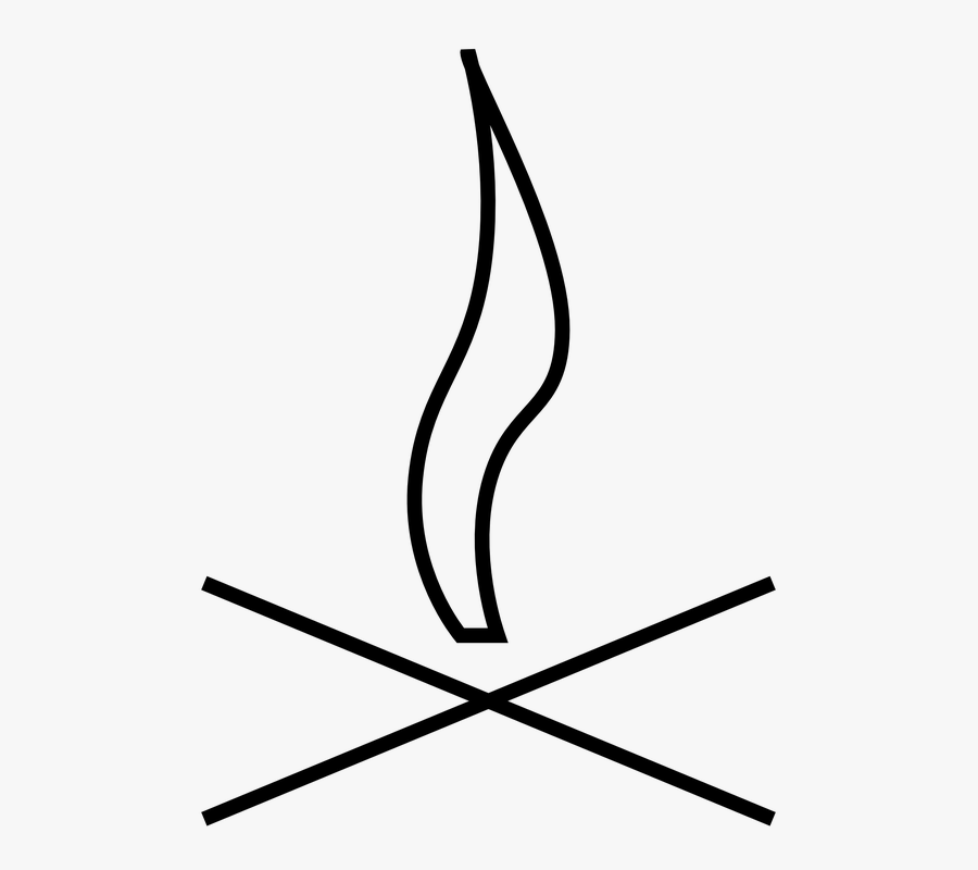 Bonfire, Campfire, Fire, Flame, Line Drawing - Line Drawing Campfire, Transparent Clipart