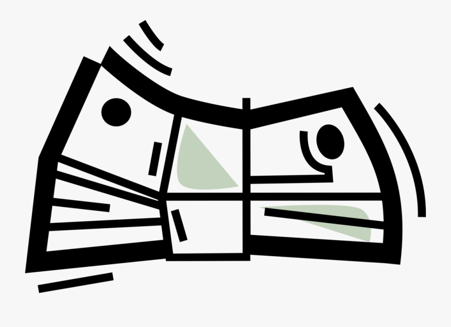 Vector Illustration Of Cash Dollar Bill Paper Money, Transparent Clipart