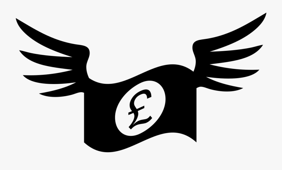 Dollar Bill With Wings, Transparent Clipart