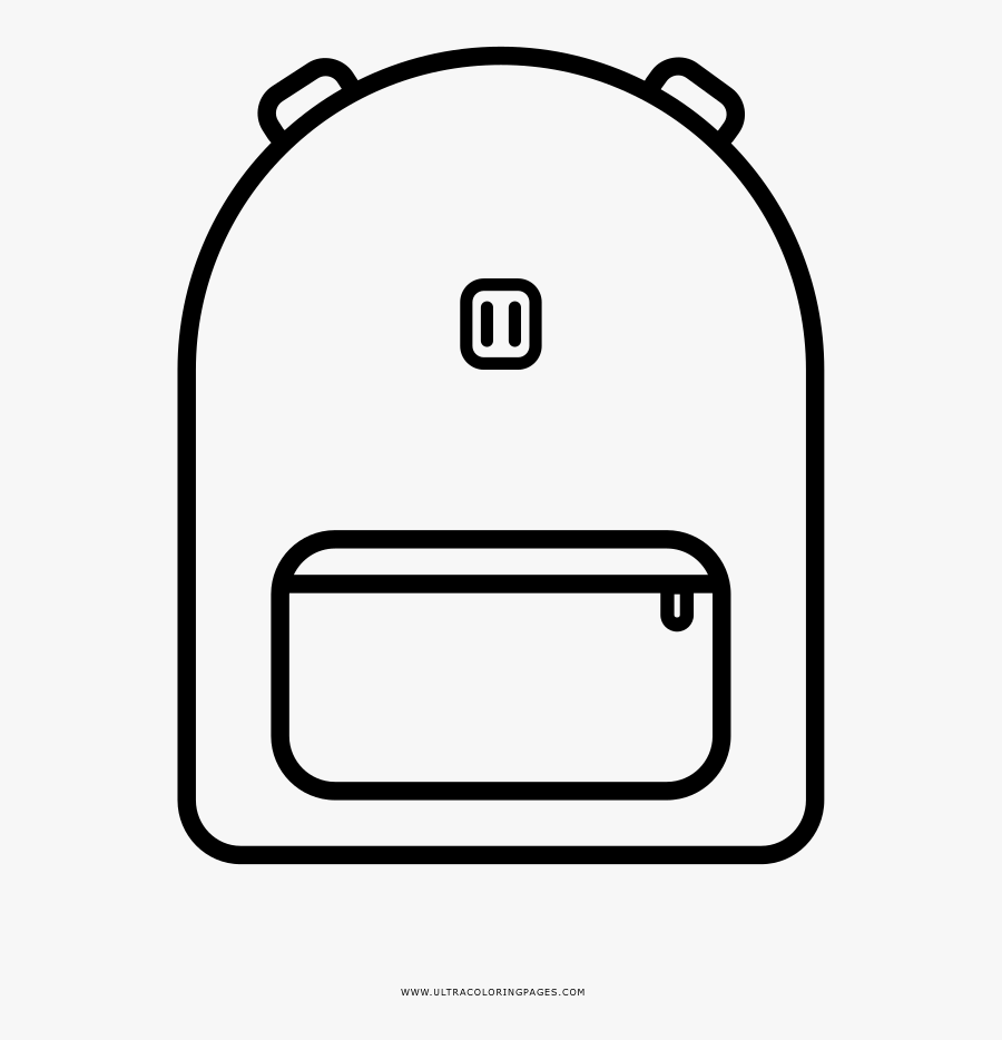 Backpack Coloring Page - Line Art, Transparent Clipart