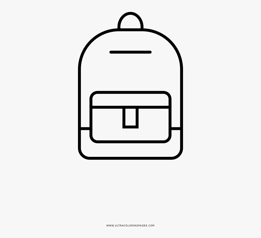 Backpack Coloring Page, Transparent Clipart