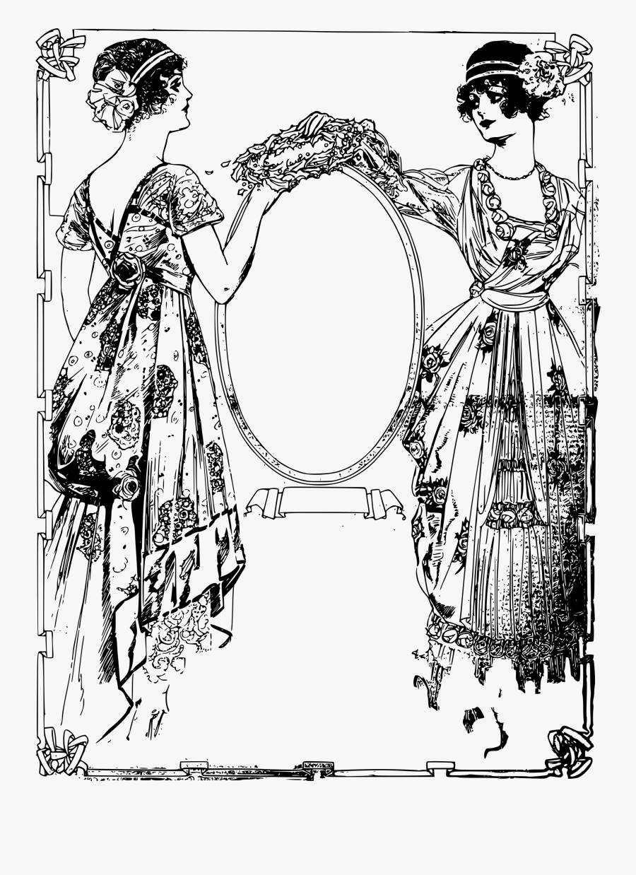 Two Ladies Frame Clip Arts - Illustration, Transparent Clipart