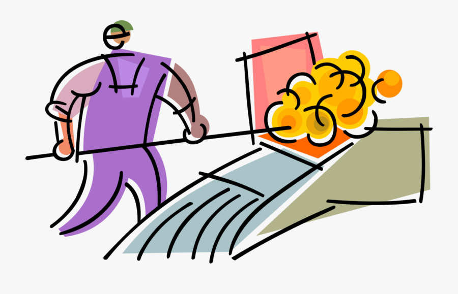 Vector Illustration Of Fireman Or Stoker Worker Stokes, Transparent Clipart