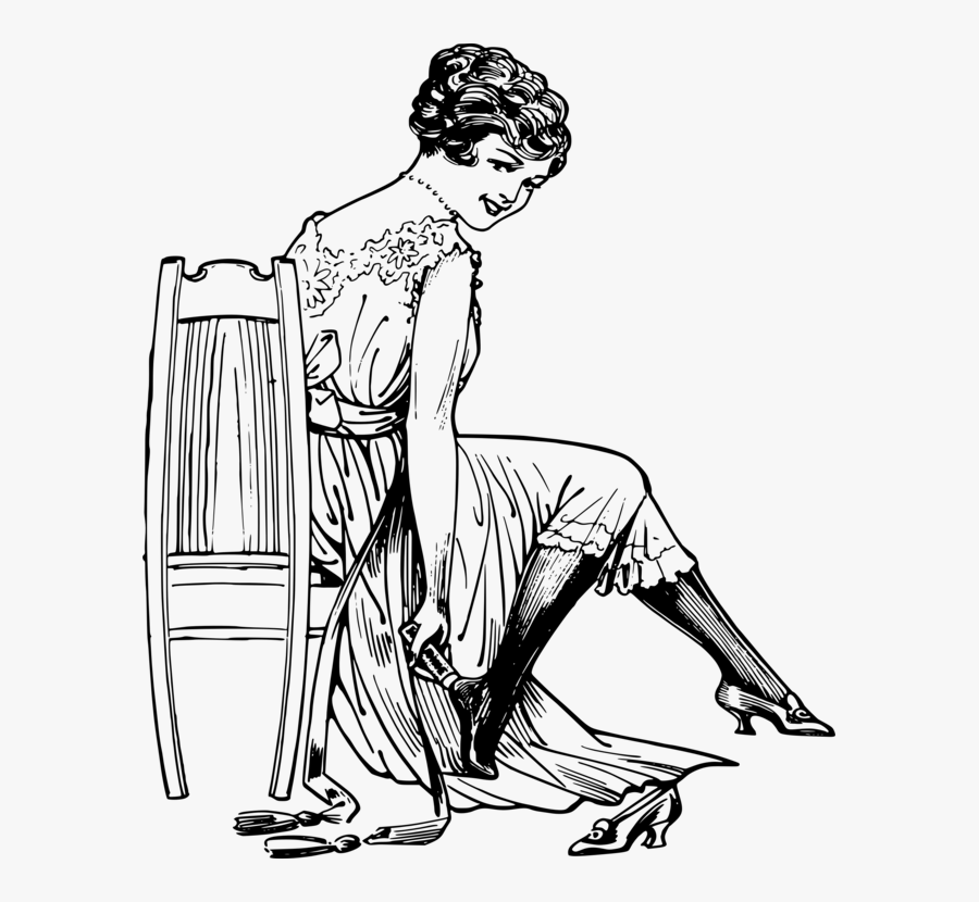 Art,monochrome Photography,artwork - Woman Sitting On Chair Art Png, Transparent Clipart