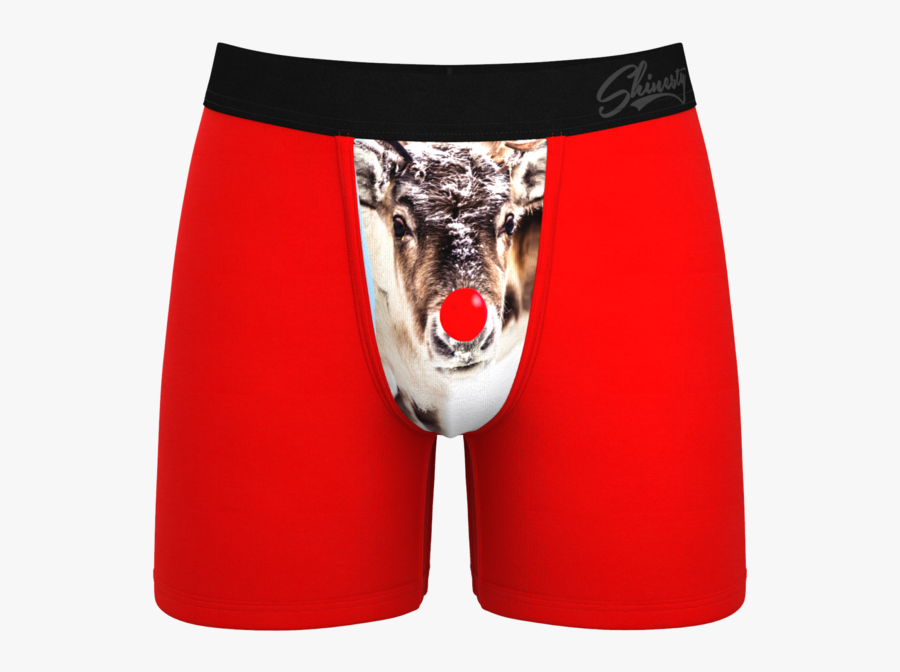 Men"s Red Reindeer Ball Hammock Boxer Briefs - Rudolph The Red Nosed Reindeer Underwear, Transparent Clipart