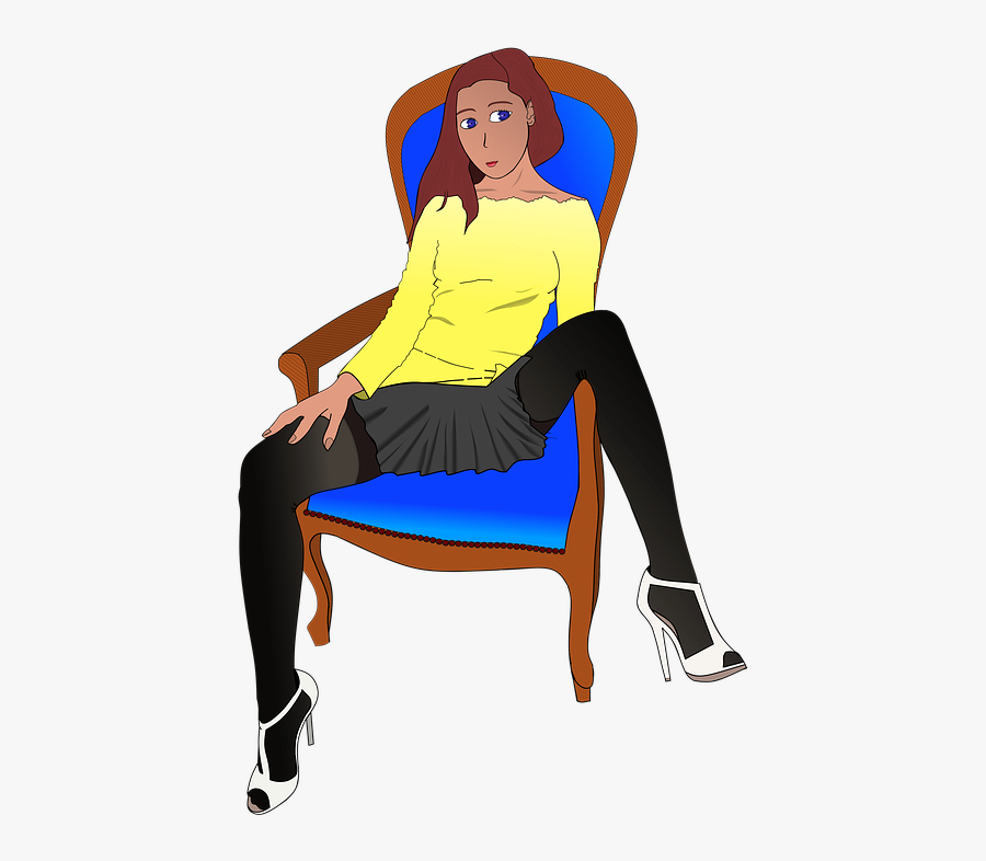 Woman, Chair, Sit - Sitting, Transparent Clipart