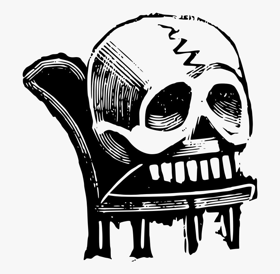 Transparent Sit In Chair Clipart - Skull, Transparent Clipart