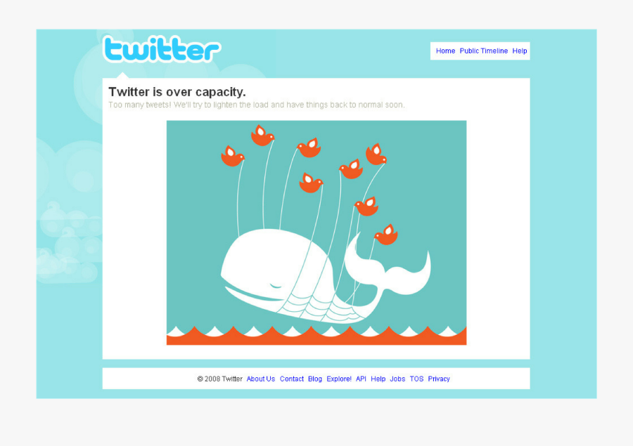 Clip Art 90s Website Design - Twitter Fail Whale Page, Transparent Clipart