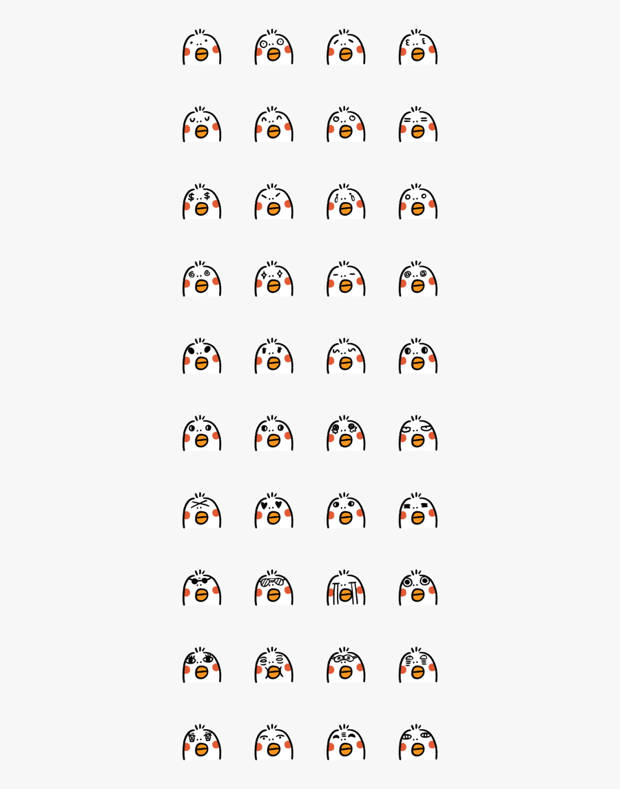 Cute Mullet Roe Expression - Line スタンプ にわとり, Transparent Clipart