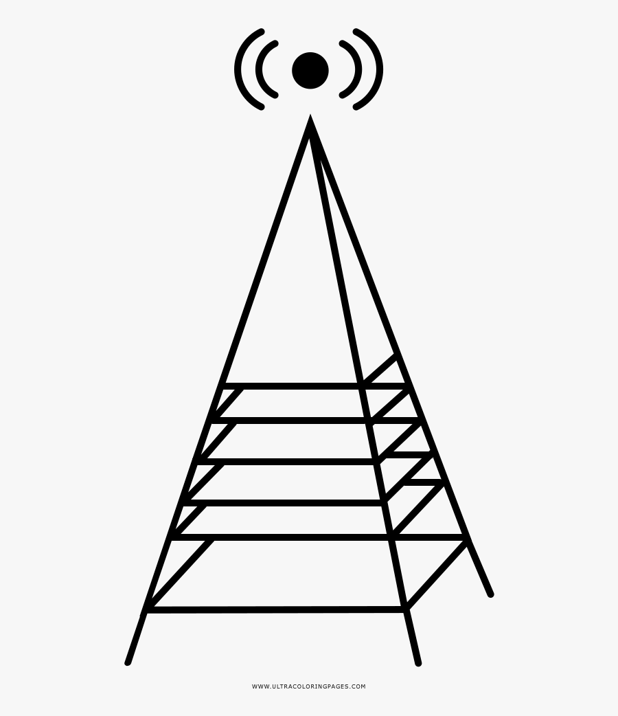 Antenna Coloring Page, Transparent Clipart