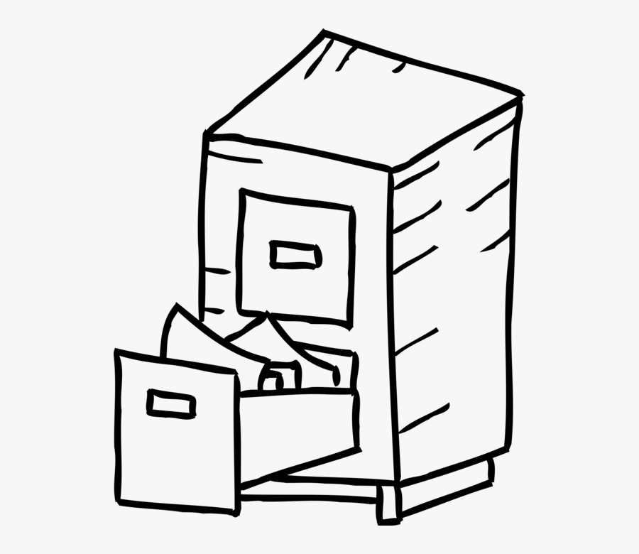 Vector Illustration Of Filing Cabinet Office Furniture - File Cabinet Clipart, Transparent Clipart