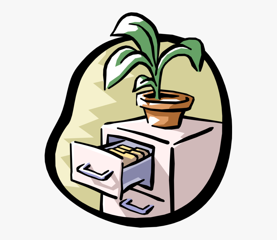 Vector Illustration Of Filing Cabinet Office Furniture, Transparent Clipart