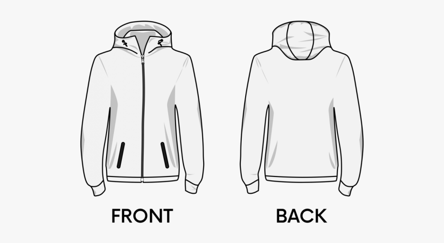 Jacket Clipart Blank - Hoodie Zipper Template, Transparent Clipart