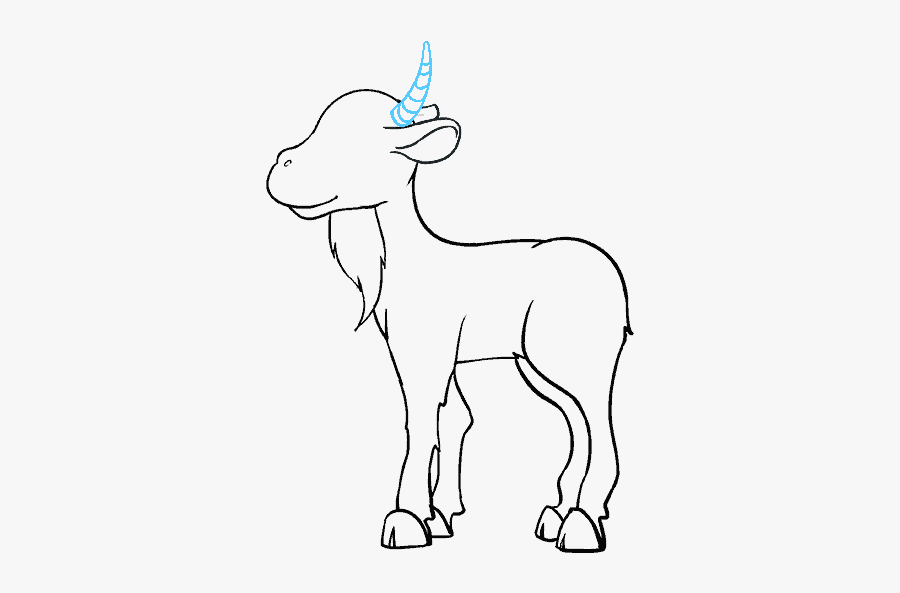 How To Draw Goat - Outline Images Of Goat Cartoon, Transparent Clipart