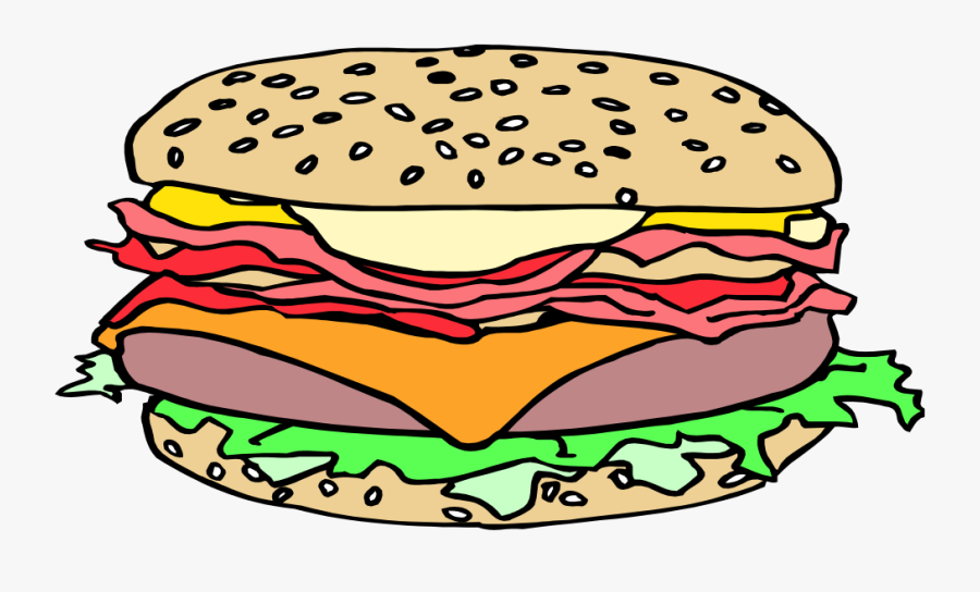 Cheese Burger Clip Art Vector - Clip Art, Transparent Clipart