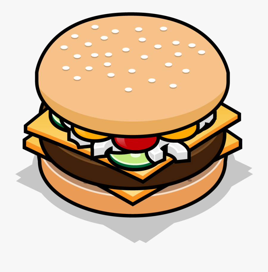 Hamburger Fast Food Cheeseburger Vegetarian Cuisine - Animated Sandwich Png, Transparent Clipart