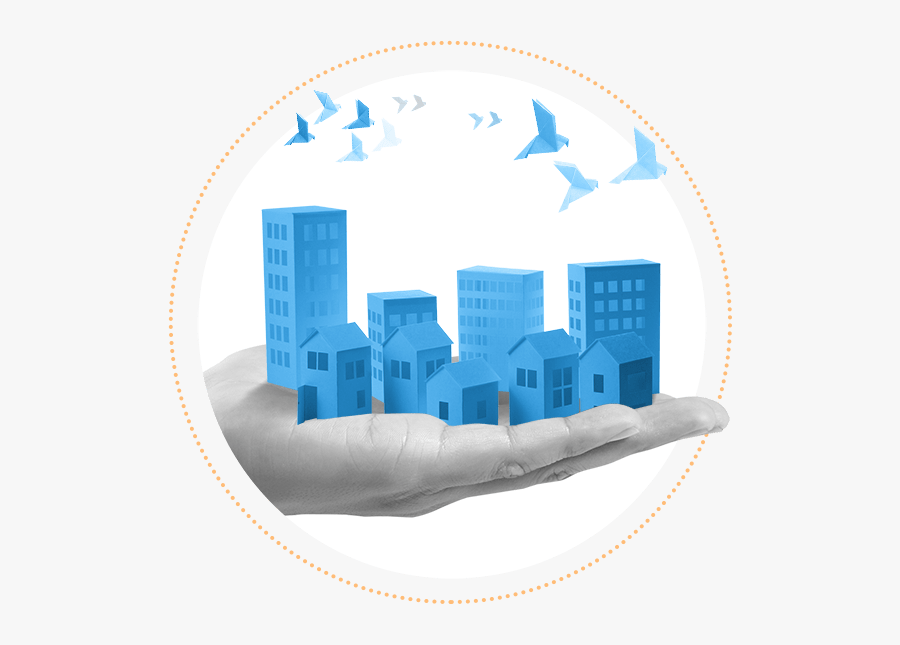 Hand Holding Houses And Buildings, Transparent Clipart