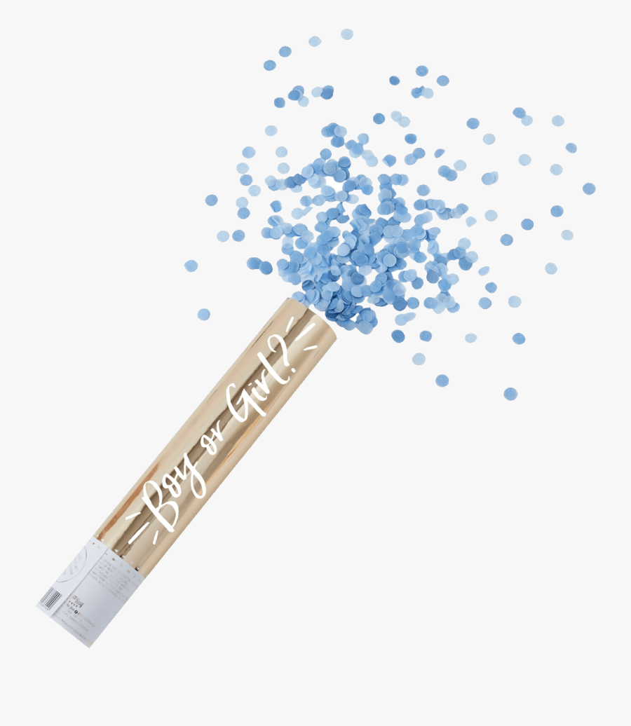 Blue Gender Reveal Confetti Shooter, Transparent Clipart