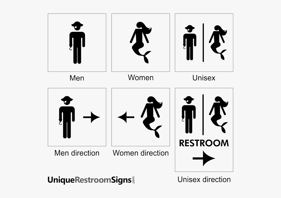 Mermaid Pirate Bathroom Sign , Transparent Cartoons, Transparent Clipart