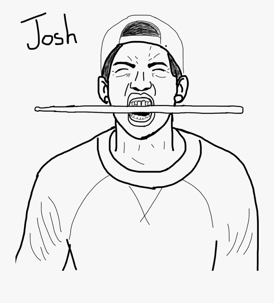 Josh Dun❤ 😂 Drummer Hat Red Dang Wow Freetoedjtfreetoe - Sketch, Transparent Clipart
