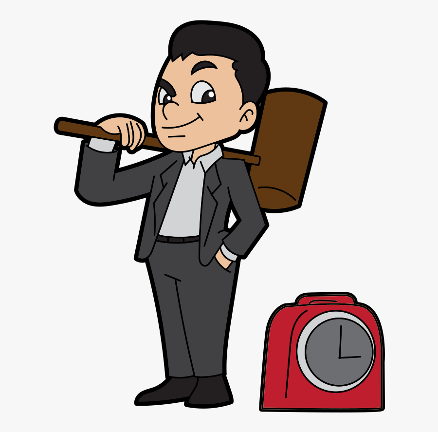 Man With Hammer Cartoon, Transparent Clipart