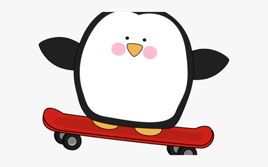 Skateboard Clipart Cute - Penguin Skateboard, Transparent Clipart