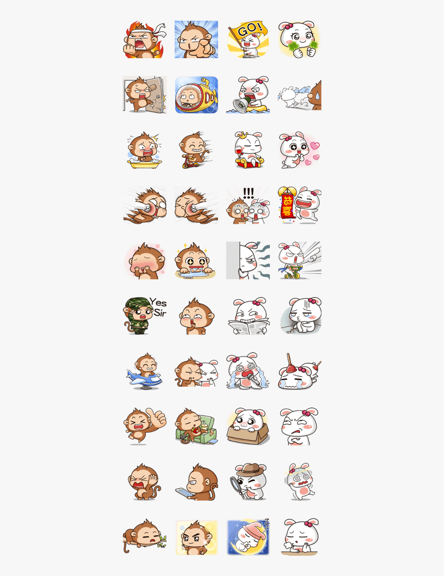 A Naughty Monkey & A Spoiled Bunny 4 Eng, Transparent Clipart