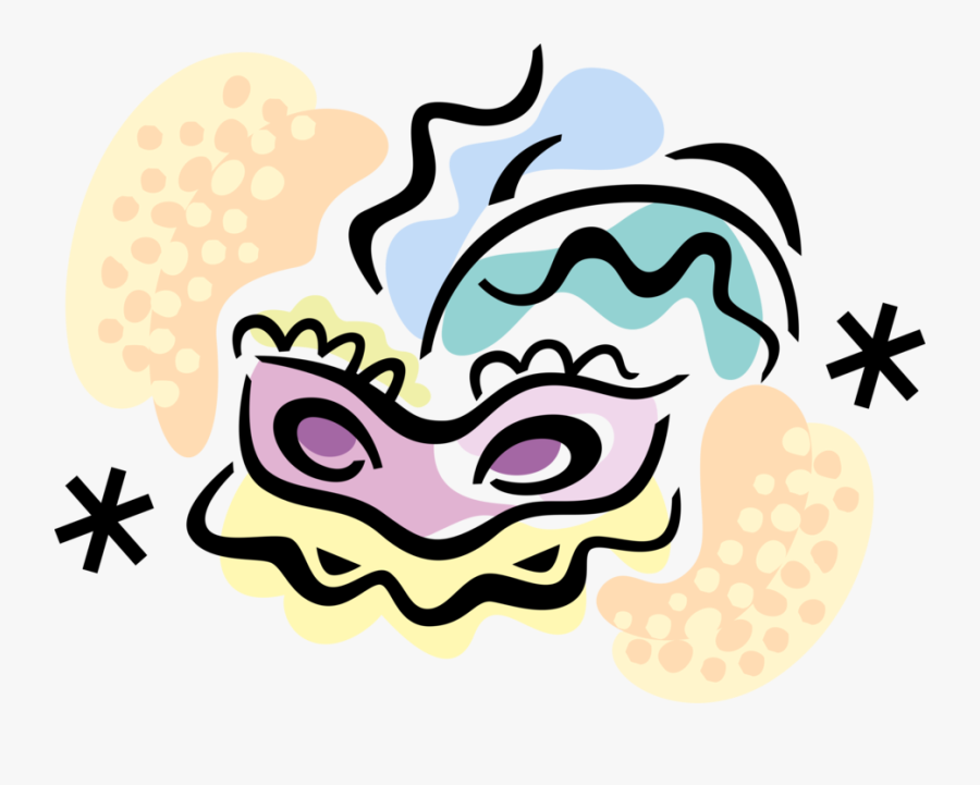 Vector Illustration Of New Orleans Mardi Gras, Shrove - Vector Graphics, Transparent Clipart