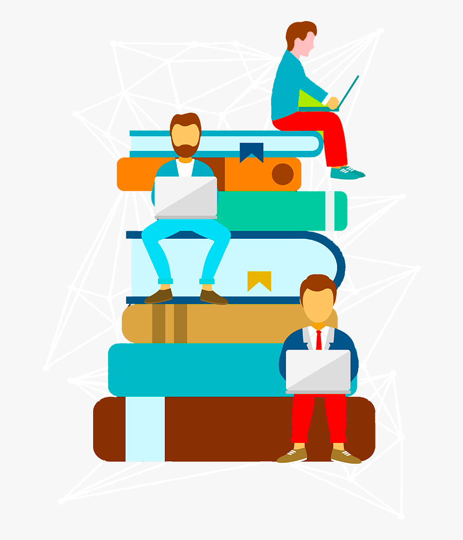 People Sitting On Books Png, Transparent Clipart