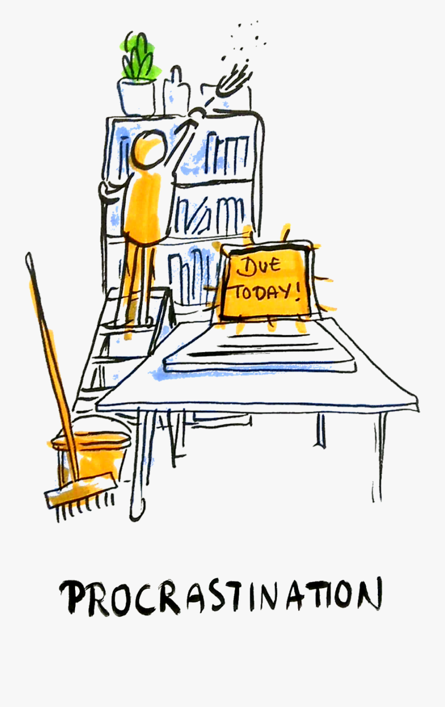 Person Cleans Apartment While A Deadline Is Come Really, Transparent Clipart