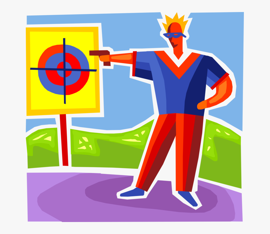 Vector Illustration Of 2nd Amendment Supporter Shooter - Illustration, Transparent Clipart