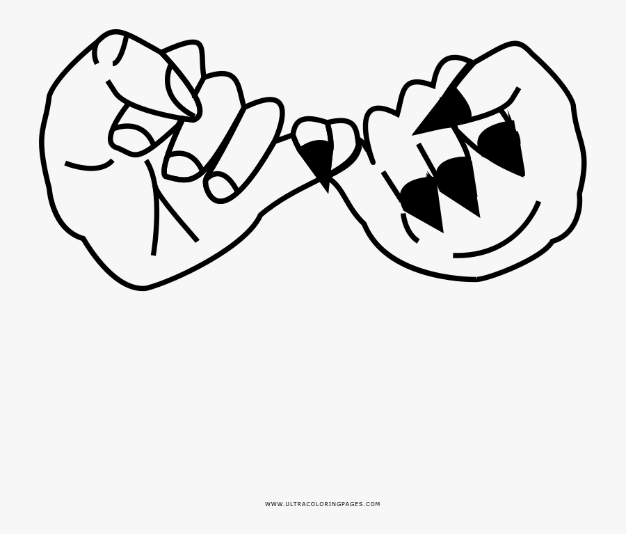 Pinky Promise Coloring Page, Transparent Clipart