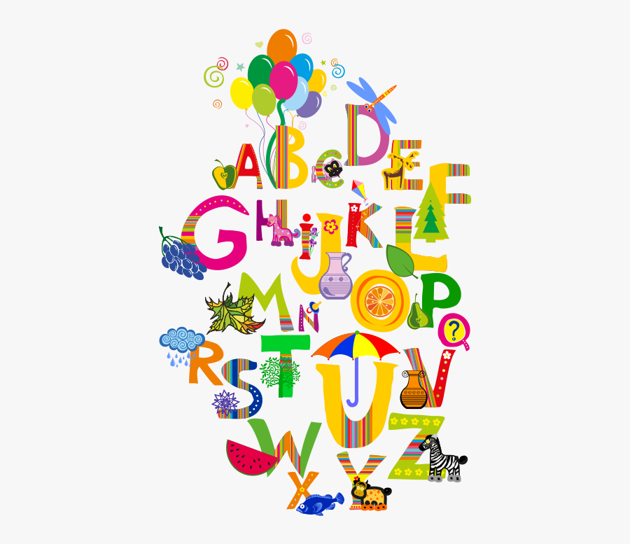 Complete Childrens English Alphabet Spelt Out, Transparent Clipart