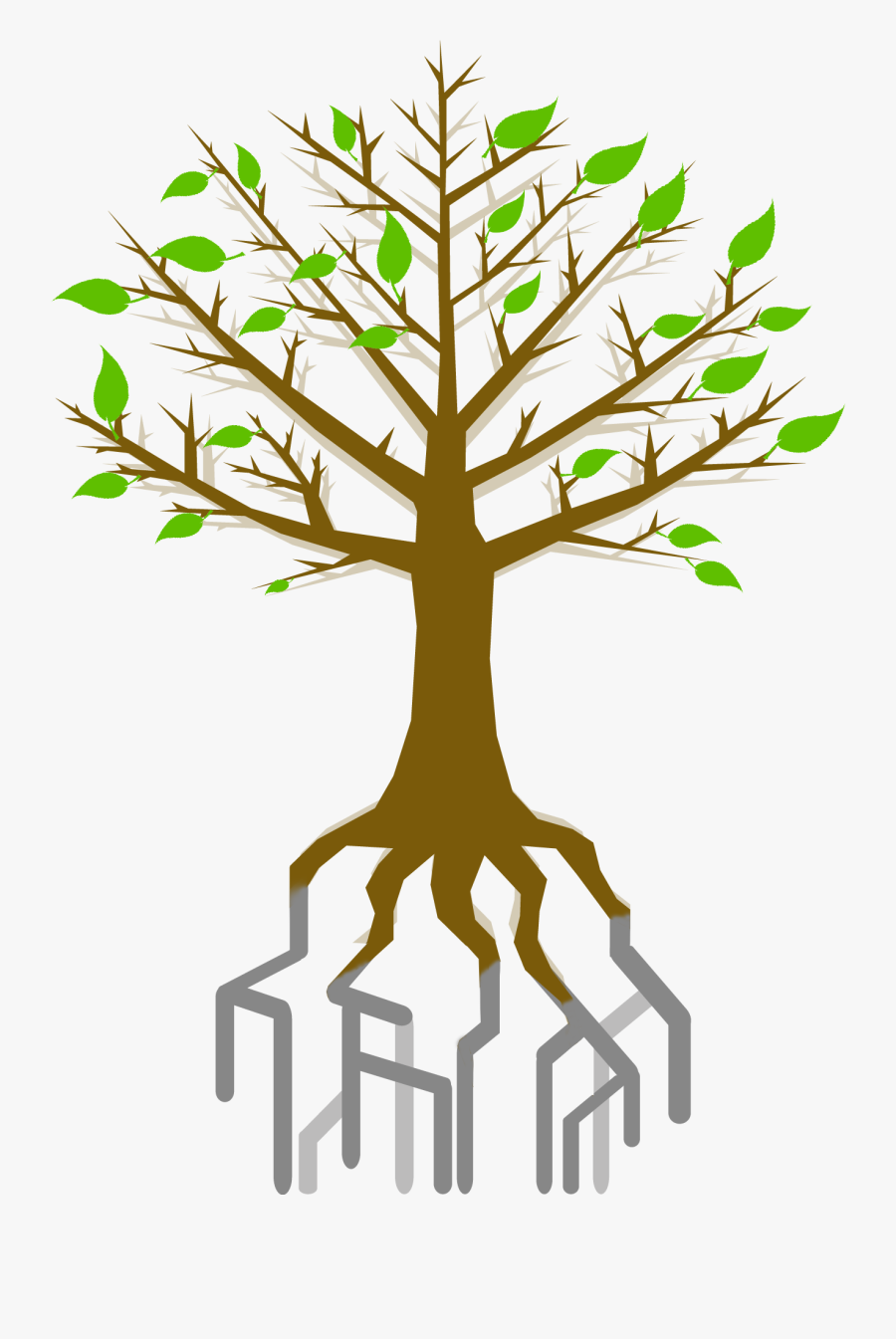 Clipart Tree With Roots Without Leaves, Transparent Clipart