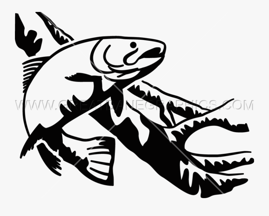 Trout Clipart Svg - Rainbow Trout Black And White Clipart, Transparent Clipart