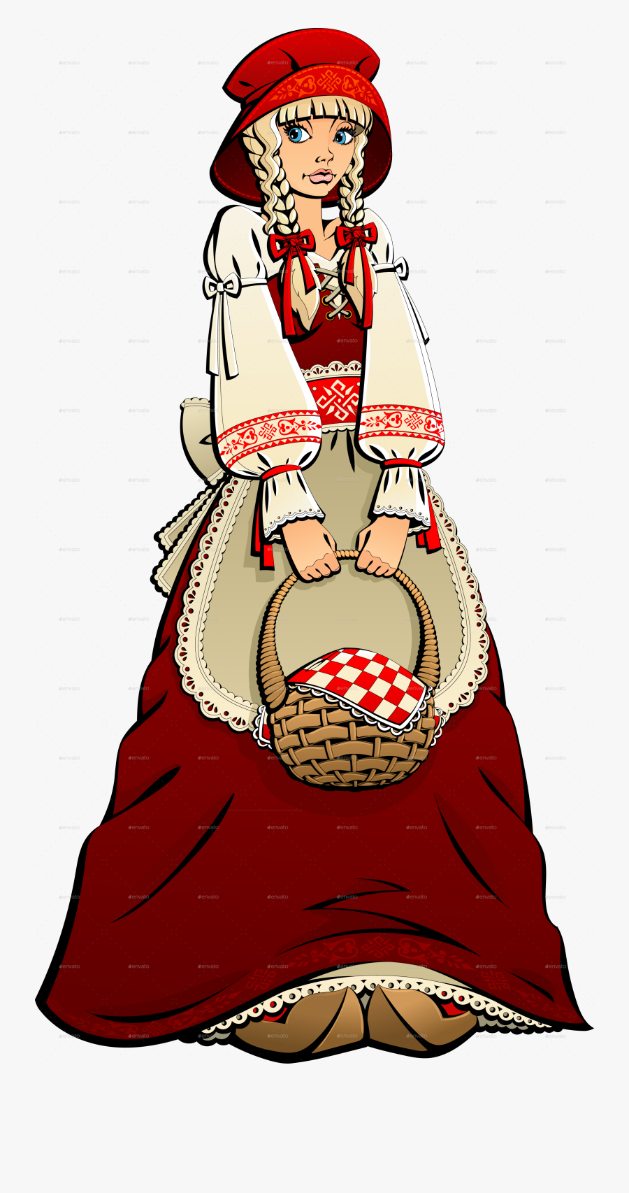 Little Red Riding Hood Characters, Transparent Clipart