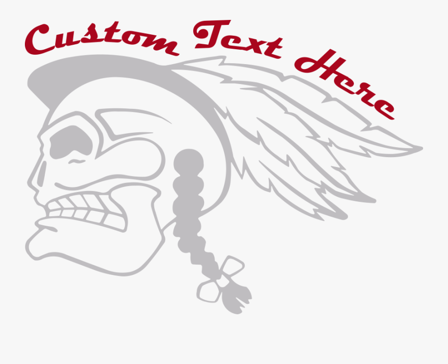 Motorcycle Raging Native Gas Tank Decals Design Image - Skull Decal Motorcycle Gas Tank Indian, Transparent Clipart