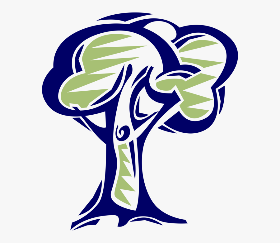 Vector Illustration Of Deciduous Forest Tree In Natural, Transparent Clipart